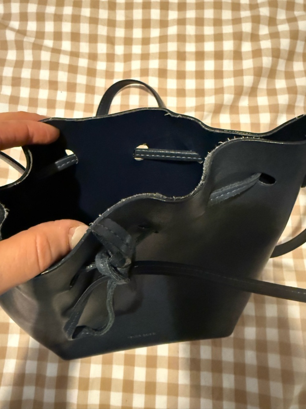 Mansur gavriel navy leather bucket bag - Picture 5 of 8